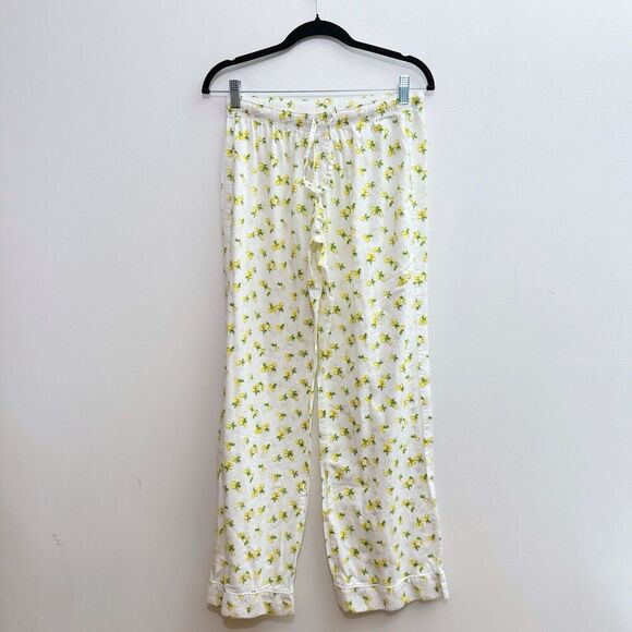 Victoria’s Secret Lemon Print Pajama Set Citrus Fruit Button Up Y2K Sleep Small - Picture 10 of 12